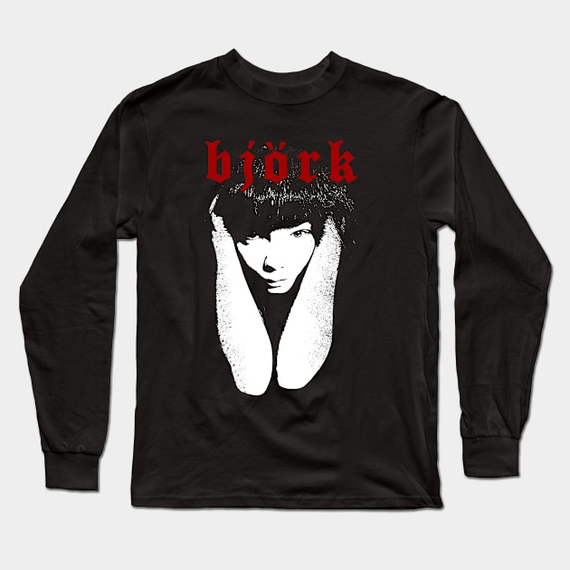 red and white bjork vintage Long Sleeve T-Shirt by sukaarta